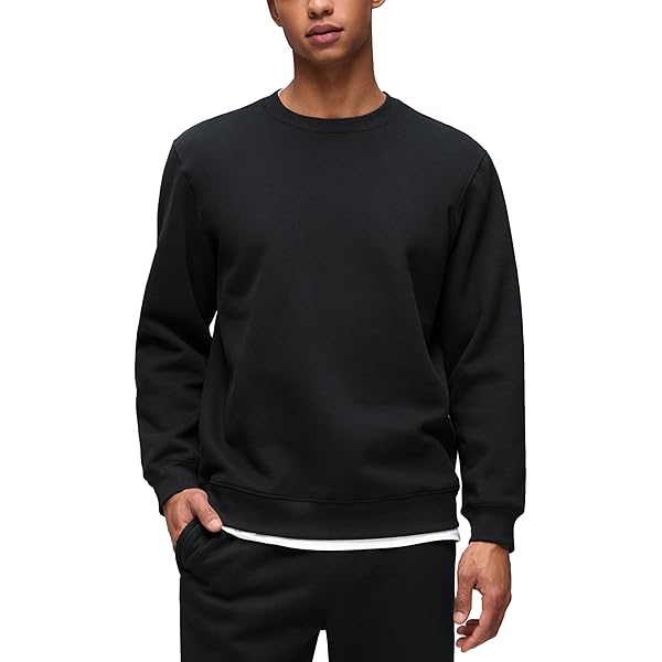 CRZ YOGA Mens Crewneck Sweatshirts French Terry Athletic Workout